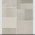 Various Style Square Rugs In Gray Tones With Different Textured Weave Patterns 3d model