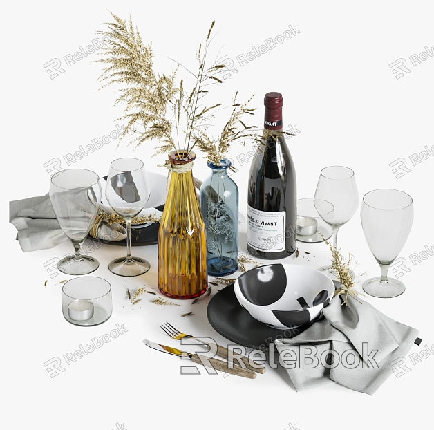 Table cutlery decoration combination model