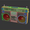 Retro Portable Boombox Stereo With Dual Speakers And Cassette Player