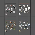 Artistic Photo Wall Decor With Various Hanging Photos In Different Sizes And Shadow Effects