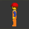 Vibrant Lego Construction Worker Minifigure In Orange Workwear And Red Helmet At Mall Store