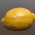 Fresh Ripe Yellow Lemon with Shiny Skin Close Up View on Gray Background