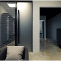 Automotive Store Interior With Yellow Shelves Gray Floor Yellow Parking Lines And Black Ceiling