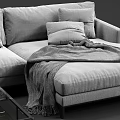 Modern Multiplayer Sofa Corner Sofa Coffee Table 3d model