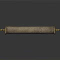 Decorative Scroll Equipment With Golden Spherical Ends And Woven Texture Surface