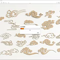 Chinese-style Carved Pattern Totem Window Carved Pane 3d model