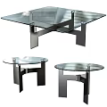 Modern Sofa And Coffee Table Set With Glass Top And Metal Frame Design