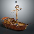 Modern boat small fishing boat cartoon fishing boat 3d model