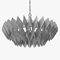 Modern Geometric Chandelier With Angular Beige Panels And Golden Metal Frame