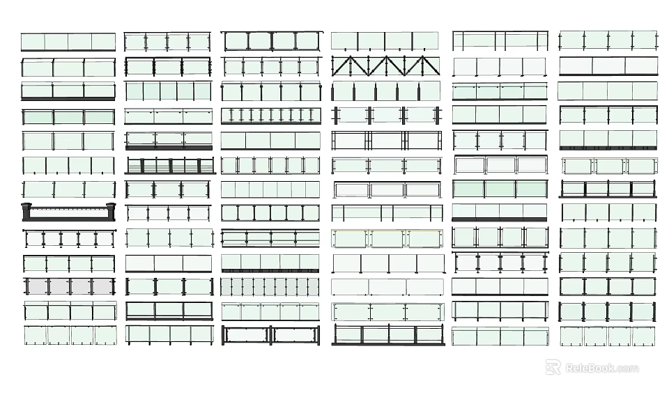 Various Fence Design Options With Different Patterns And Architectural Styles 3d model