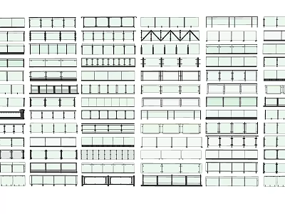 Various Fence Design Options With Different Patterns And Architectural Styles 3d model