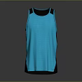 Blue Athletic Sports Vest With Black Straps And Breathable Mesh Fabric