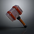 Hammer With Wooden Handle And Leather Straps For Construction Or DIY Use