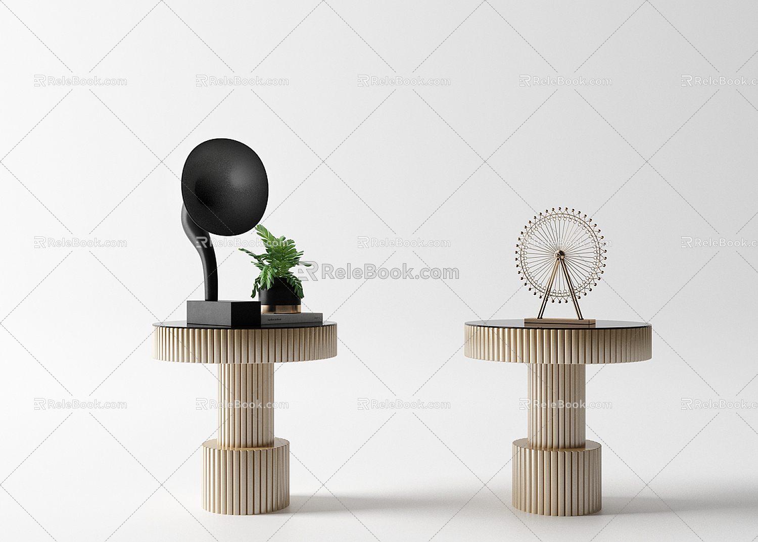 Modern round several sides Ferris wheel phonograph 3d model