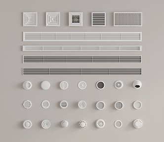 Air conditioning outlet Vortex outlet Fresh air outlet Exhaust outlet Air outlet 3d model