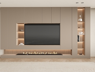 Modern TV Background Cabinet TV Integrated Cabinet 3d model