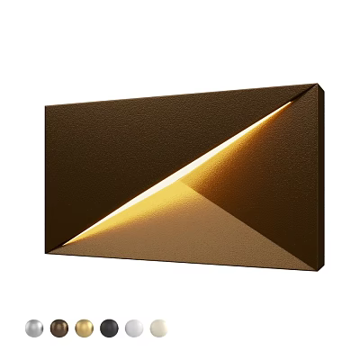 Modern Geometric Brown Wall Light With Warm Yellow Illumination And Sleek Design 3d model