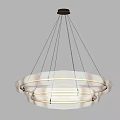 Modern Circular Chandelier with White Frosted Shades and Soft Illumination Design