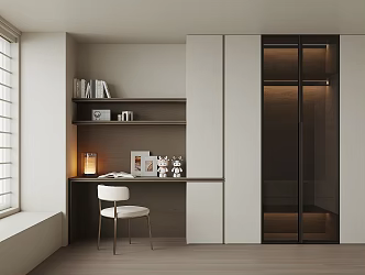 Modern desk integrated cabinet 3d model