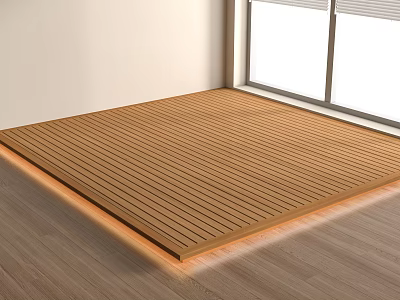 Wooden Flooring With Natural Wood Grain Warm Tone And Soft Light Illumination In Modern Room 3d model
