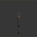 Futuristic Sci-Fi Weapon Design With Metallic Structure Brown Grip Blue Scope And Tactical Barrel