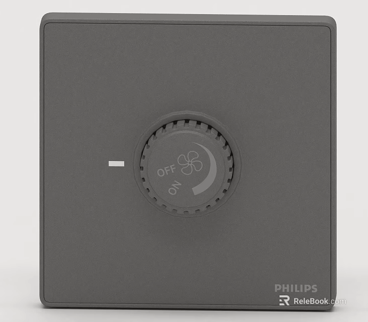 Philips Gray Switch Panel With Rotary Knob And ON OFF Settings 3d model 