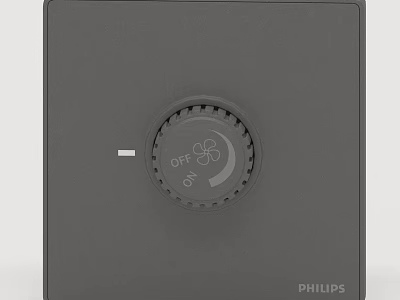 Philips Gray Switch Panel With Rotary Knob And ON OFF Settings 3d model