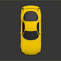 Yellow Sports Car With Sleek Design Black Windows Silver Wheels And Rear Spoiler