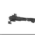 Massive Futuristic Cosmic Spaceship With Detailed Mechanical Structure And Weapon Systems 3d model