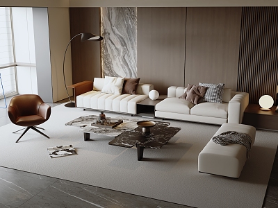 Italian sofa and coffee table combination model