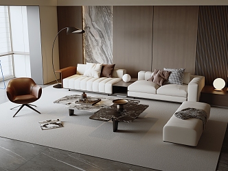 Italian sofa and coffee table combination 3d model