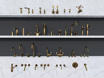 Modern faucet hardware bathroom toilet faucet water valve tap combination 3d model