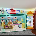 Colorful Public Office Space With Talking Tom Friends Cartoon Decor Bookshelves Desk Computer And Rug