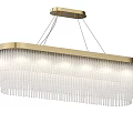 Elegant Modern Chandelier With Gold Frame And Multi layer Crystal Pendants 3d model