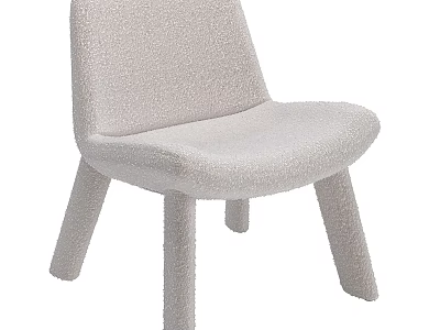 Modern Single Sofa With Soft Fluffy Fabric And Minimalist Wooden Legs Design 3d model