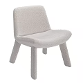 Modern Single Sofa With Soft Fluffy Fabric And Minimalist Wooden Legs Design