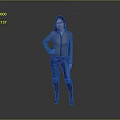 A Stylish Woman In Gray Jacket Blue Jeans And Black Boots With Hand On Hip