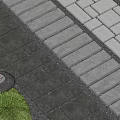 Garden Stepping Stones Path With Gray Stone Slabs And Gravel Fill
