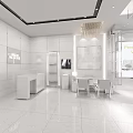 The Ginza Modern Beauty Hair Salon Interior With White Decor And Elegant Display Areas