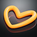 Vibrant Orange Heart Shaped Daily Life Product With Smooth Surface On Black Background And Reflection