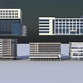 Modern Office Building Architectural Design With Glass Facade And Multi Storey Structure 3d model