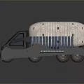Black Cab Cargo Truck With White Covered Load And Blue Container Design