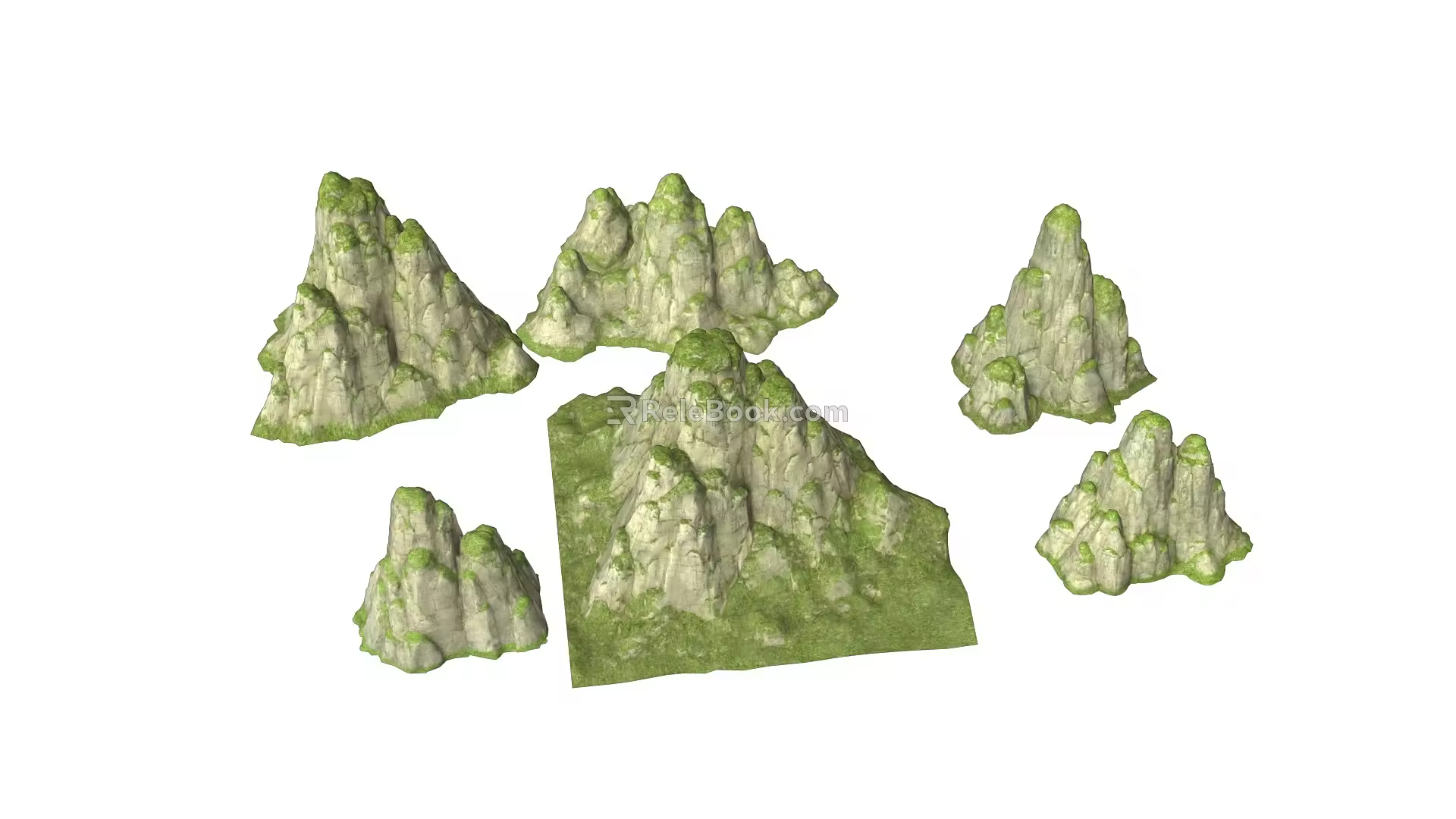 Sub-era mountains rocks mountains cliffs mountains terrain peaks mountains forests alpine mountains combination splicing 3d model