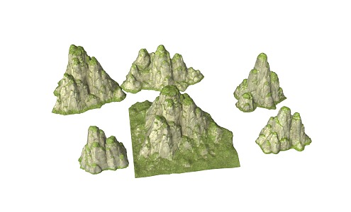 Sub-era mountains rocks mountains cliffs mountains terrain peaks mountains forests alpine mountains combination splicing 3d model