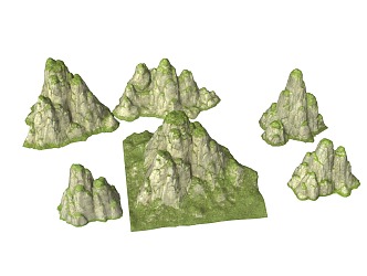 Sub-era mountains rocks mountains cliffs mountains terrain peaks mountains forests alpine mountains combination splicing 3d model