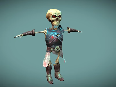 Skeleton Limbs With Wrist Wraps Armor And Decorative Leather Boots Detailed Design 3d model