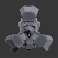 Futuristic Gray Mechanical Device 3D Model With Long Barrel And Complex Geometric Components 3d model