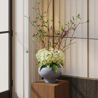 floral ornaments floral potted plant green plant potted plant 3d model