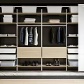 Modern Open Wardrobe Design With Shelves Drawers Hanging Clothes And Shoes Storage