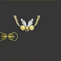 Divine Mythical Character With Golden Radiant Staff And Ornate Decorative Elements